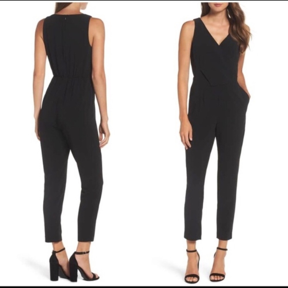 Ali & Jay black tuxedo style, slim leg jumpsuit